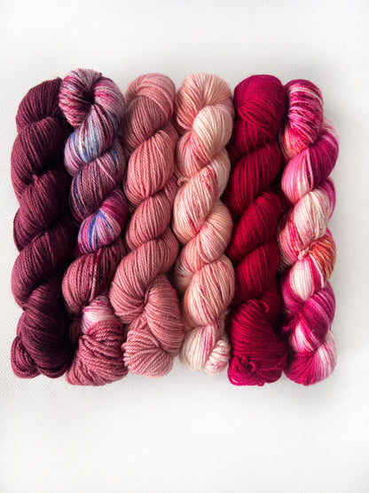 Peony Collection - Ruffled Sunset - Mini 6 Pack - 25 gram skeins - Okanagan Dye Works